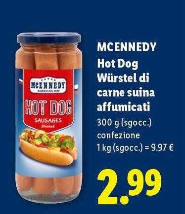 Mcennedy - Hot Dog Würstel Di Carne Suina Affumicati