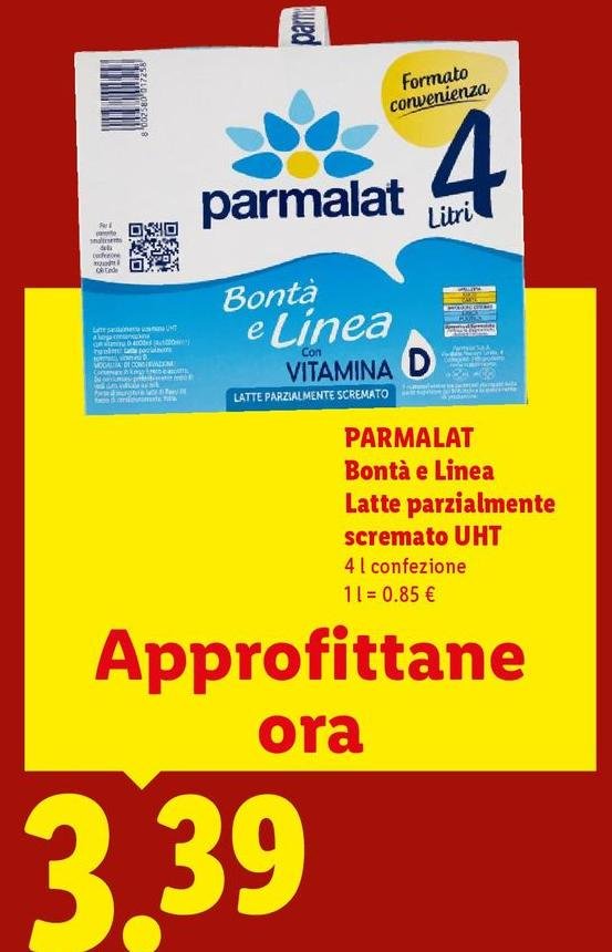 Parmalat - Bontà E Linea Latte Parzialmente Scremato UHT