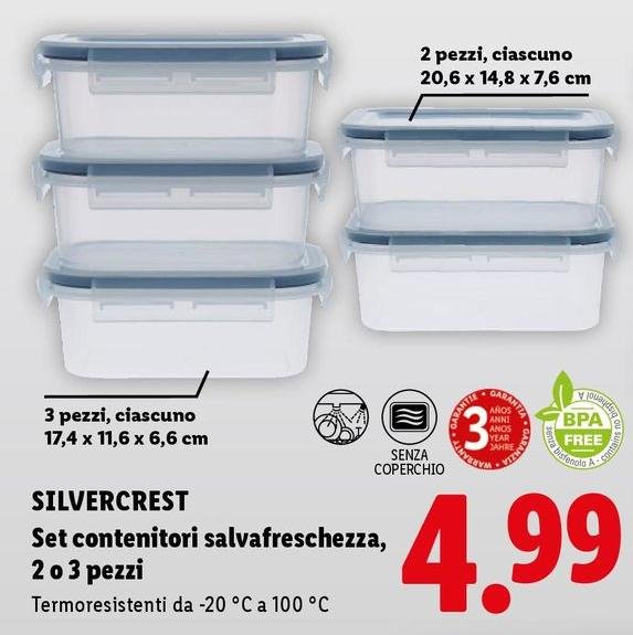 Silvercrest - Set Contenitori Salvafreschezza, 2 O 3 Pezzi