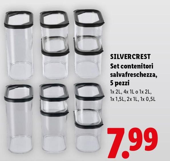 Silvercrest - Set Contenitori Salvafreschezza, 5 Pezzi