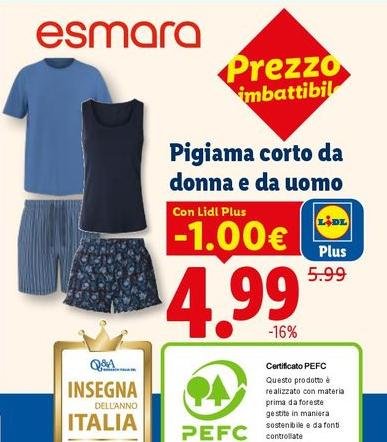Esmara - Pigiama Corto Da Donna E Da Uomo