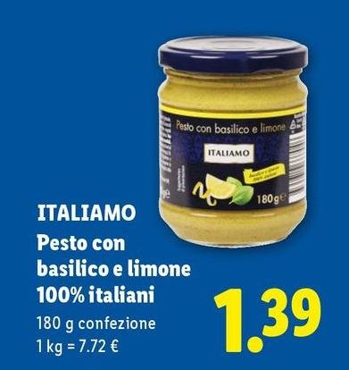 Italiamo - Pesto Con Basilico E Limone 100% Italiani