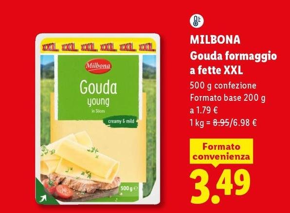 Milbona - Gouda Formaggio A Fette Xxl
