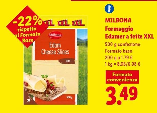Milbona - Formaggio Edamer A Fette XXL