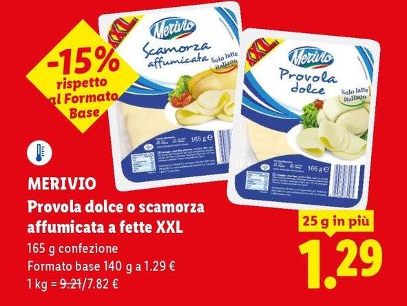 Merivio - Provola Dolce O Scamorza Affumicaa A Fette XXL
