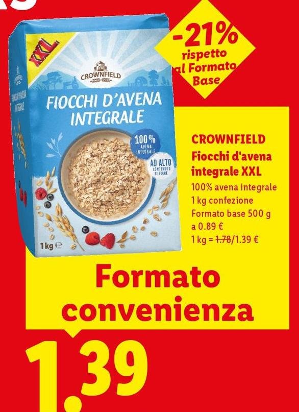 Crownfield - Fiocchi D'Avena Integrale XXL