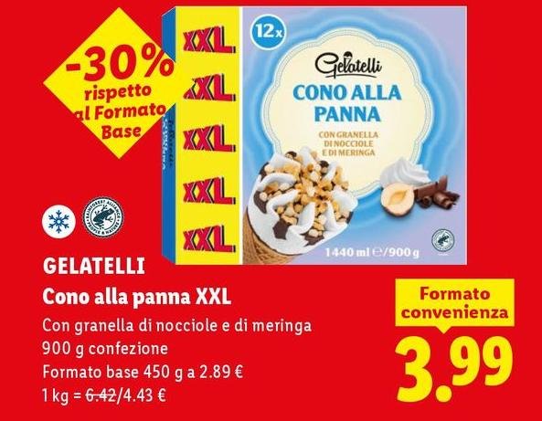 Gelatelli - Cono Alla Panna XXL
