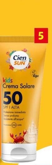 Cien Sun - Crema Solare SPF50+ Per Bambini, 100 Ml
