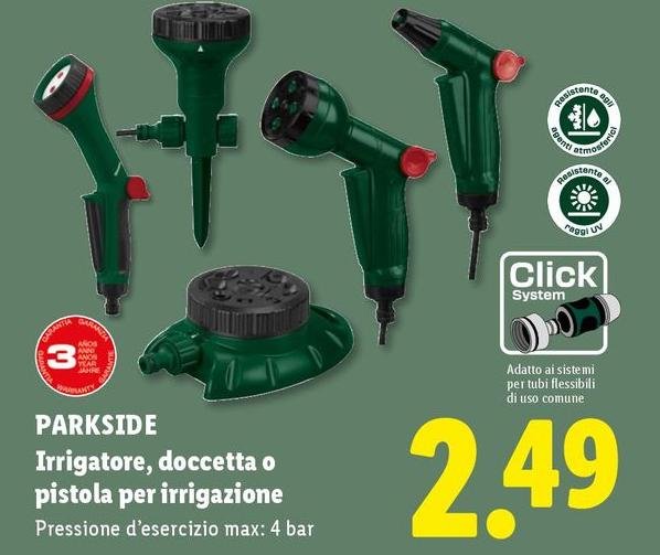 Parkside - Irrigatore, Doccetta O Pistola Per Irrigazione