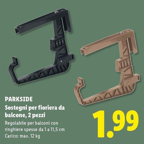Parkside - Sostegni Per Fioriera Da Balcone, 2 Pezzi