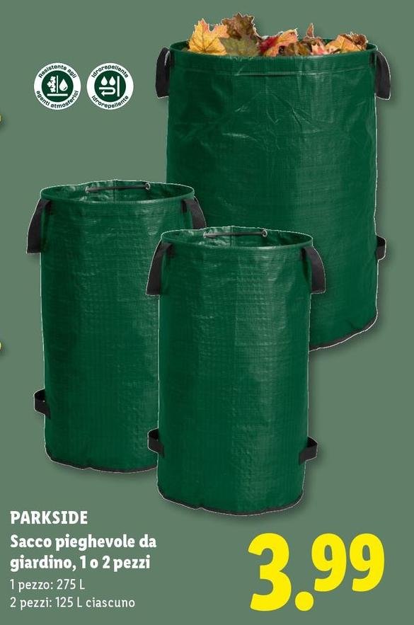 Parkside - Sacco Pieghevole Da Giardino, 1 O 2 Pezzi