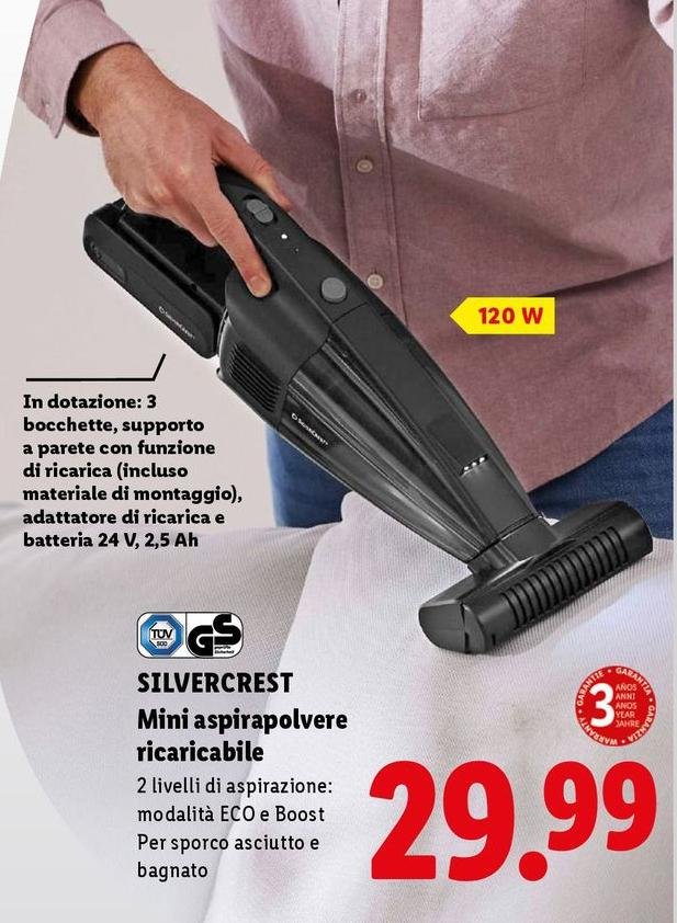 Silvercrest - Mini Aspirapolvere Ricaricabile