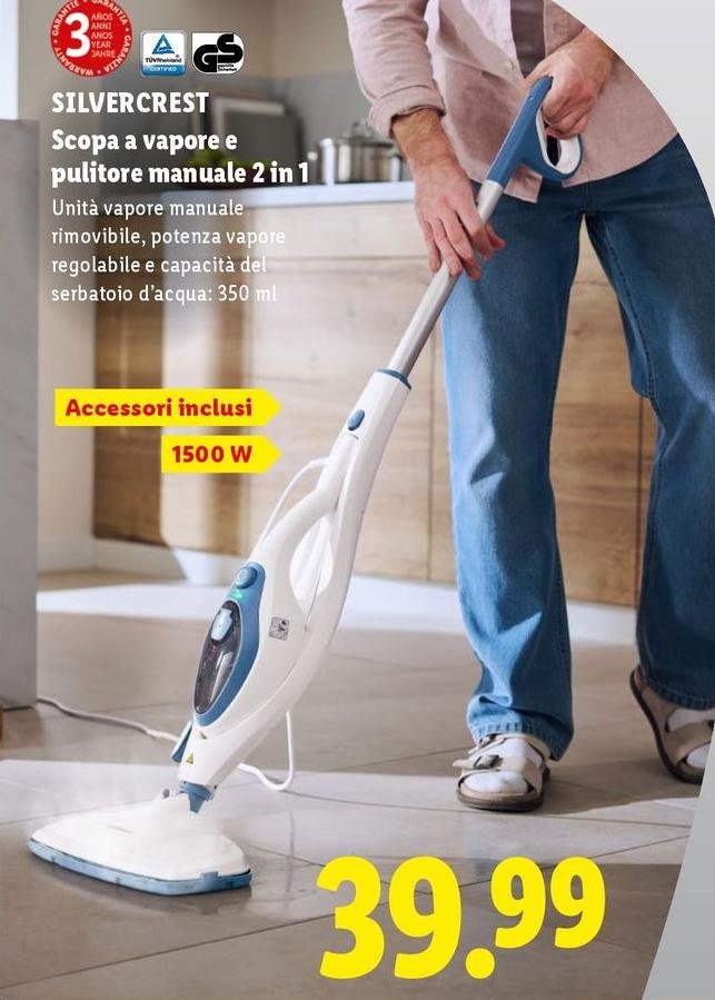 Silvercrest - Scopa A Vapore Pulitore Manuale 2 In 1