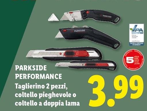 Parkside Performance - Taglieria 2 Pezzi, Coltello Pieghevole O Coltello A Doppia Lama