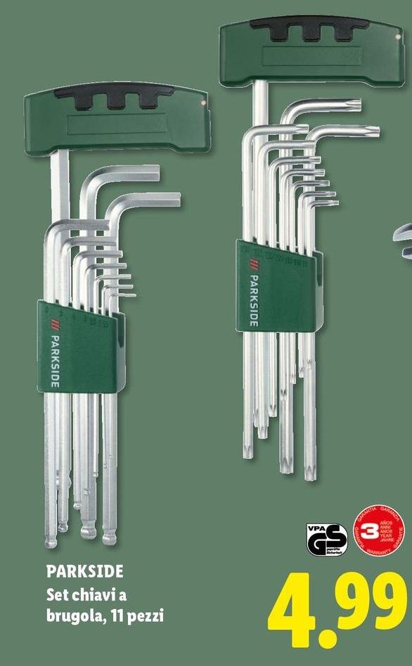 Parkside - Set Chiavi A Brugola, 11 Pezzi