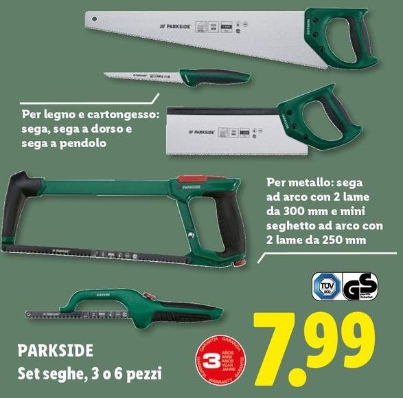 Parkside - Set Seghe, 3 O 6 Pezzi