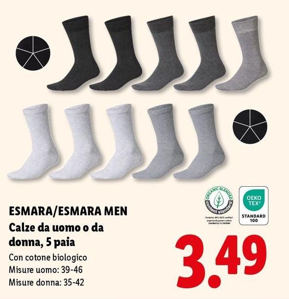 Esmara/Esmara Men - Calze Da Uomo O Da Donna, 5 Paia