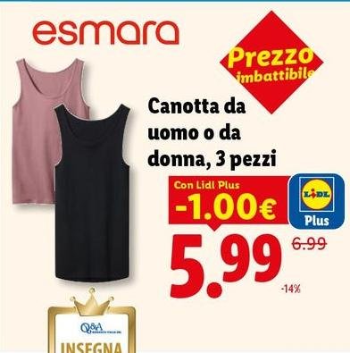 Esmara - Canotta Da Uomo O Da Donna, 3 Pezzi