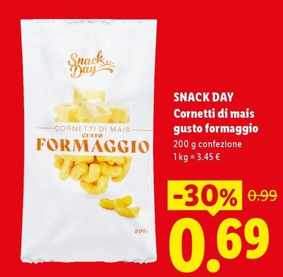 Snack Day - Cornetti Di Mais Gusto Formaggio
