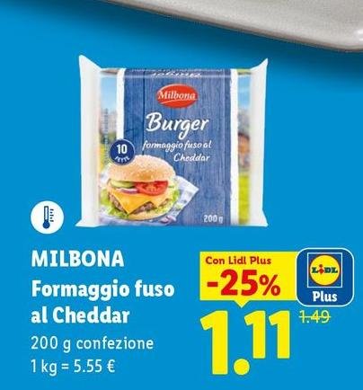 Milbona - Formaggio Fuso Al Cheddar