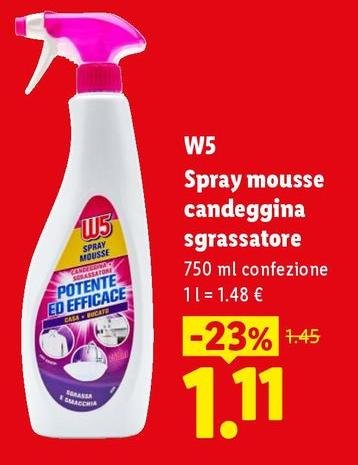 W5 -  Spray Mousse Candeggina Sgrassatore