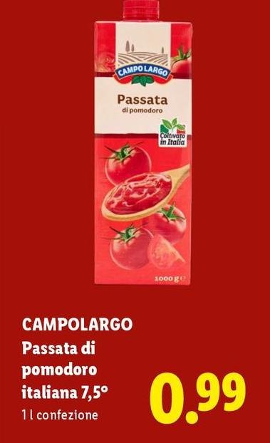 Campo Largo - Passata Di Pomodoro Italiana 7,5°