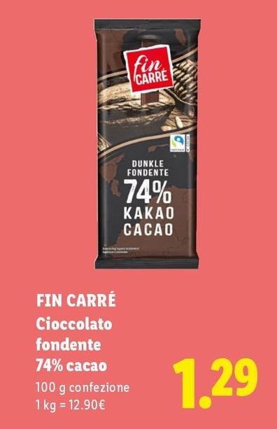 Fin Carrè - Cioccolato Fondente 74% Cacao