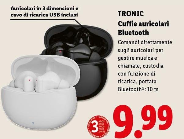 Tronic - Cuffie Auricolari Bluetooth
