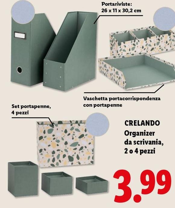 Crelando - Organizer Da Scrivania/2 O 4 Pezzi