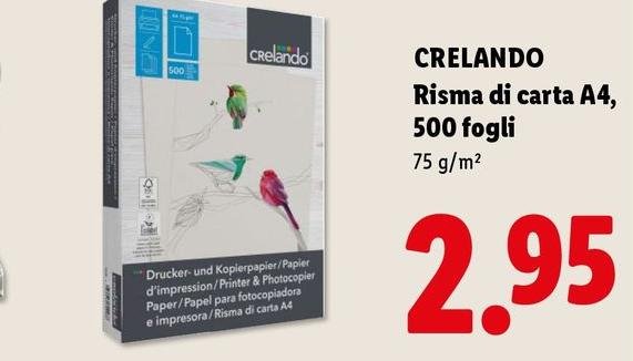 Crelando - Risma Di Carta A4/500 Fogli