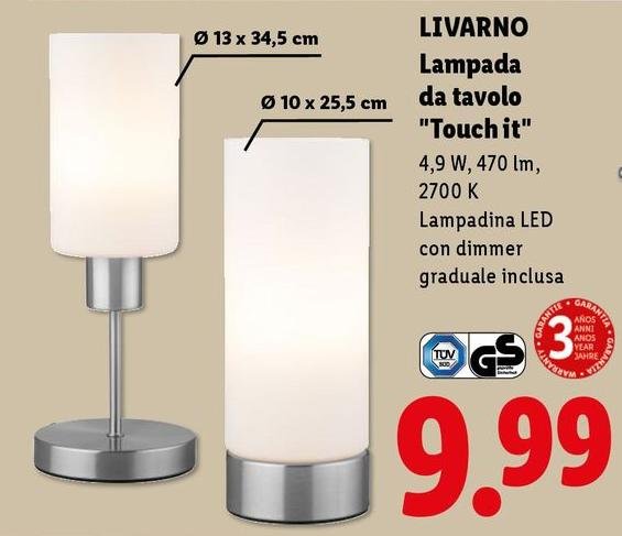 Livarno Home - Lampada Da Tavolo "Touch It"