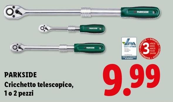 Parkside - Cricchetto Telescopico/1 O 2 Pezzi