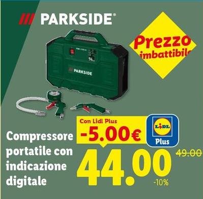 Parkside - Compressore Portatile Con Indicazione Digitale