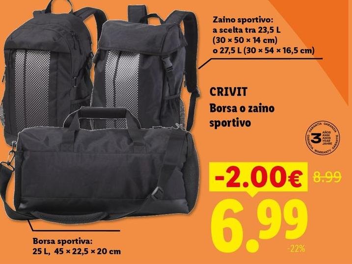 Crivit - Borsa O Zaino Sportivo