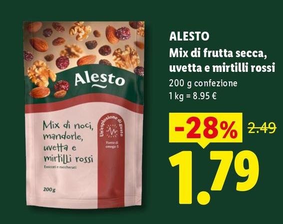 Alesto - Mix Di Frutta Secca, Uvetta E Mirtilli Rossi