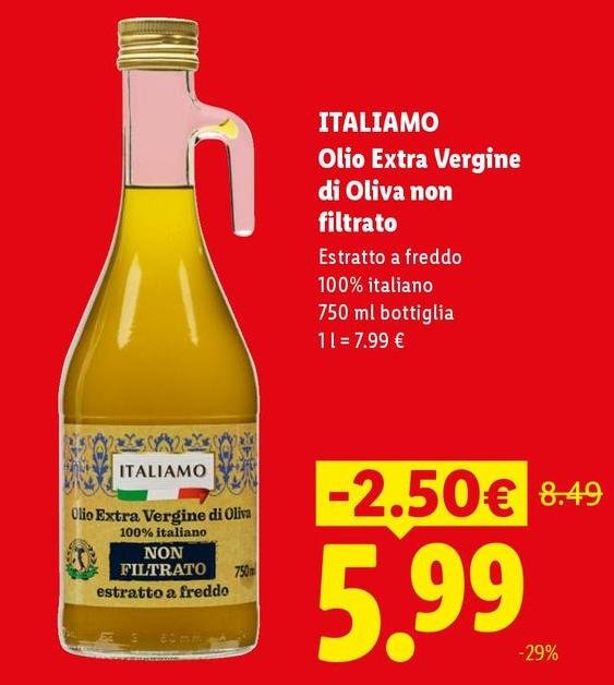 Italiamo - Olio Extra Vergine Di Oliva Non Filtrato