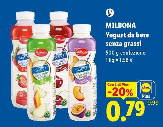 Milbona - Yogurt Da Bere Senza Grassi