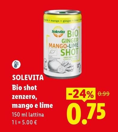 Solevita - Bio Shot Zenzero, Mango E Lime