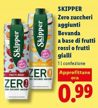 Skipper - Zero Zuccheri Aggiunti Bevanda A Base Di Frutti Rossi O Frutti Gialli
