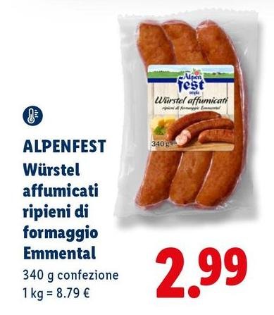 Alpen Fest - Würstel Affumicati Ripieni Di Formaggio Emmental