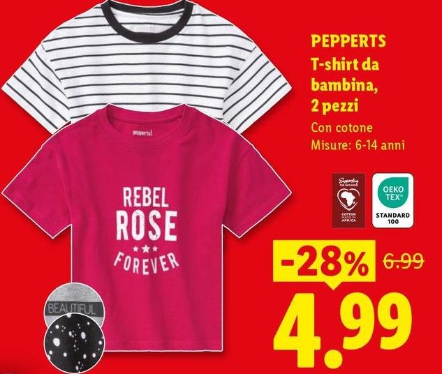 Pepperts! - T-Shirt Da Bambina, 2 Pezzi