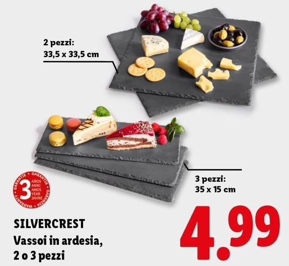 Silvercrest - Vassoi In Ardesia, 2 O 3 Pezzi