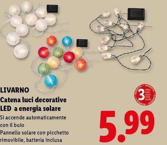 Livarno - Catena Luci Decorative Led A Energia Solare