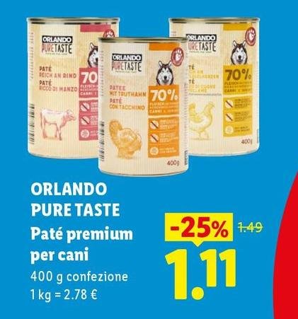 Orlando - Pure Taste Pate Premium Per Cani