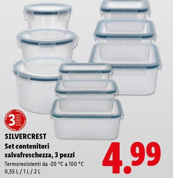 Silvercrest - Set Contenitori Salvafreschezza, 3 Pezzi