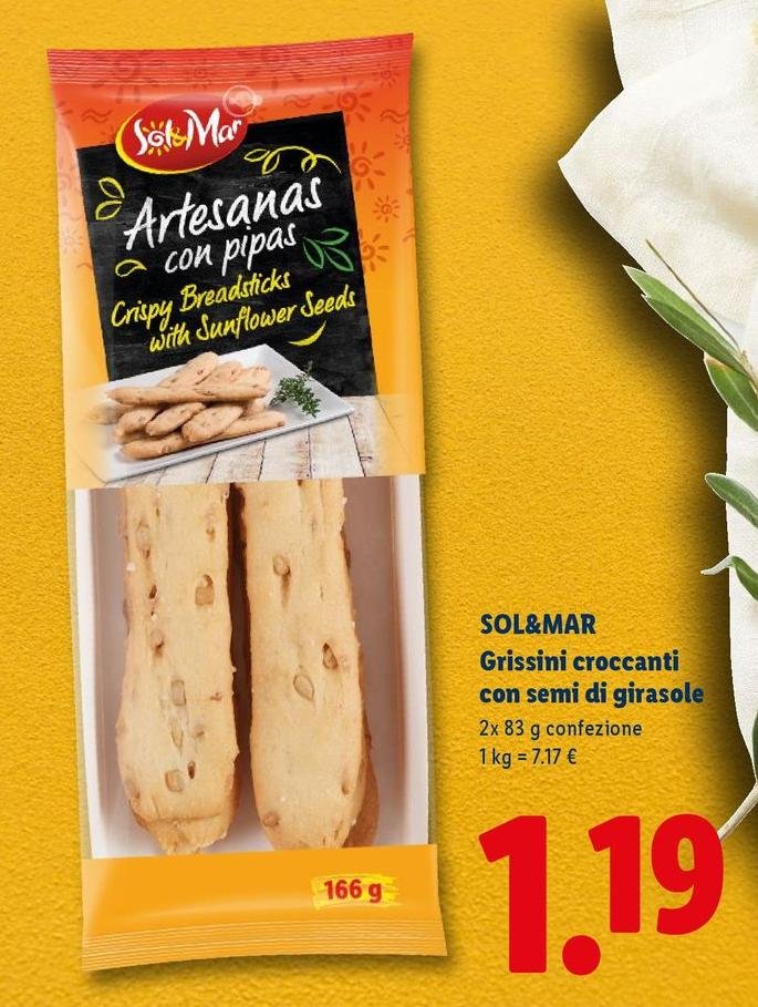 Sol & Mar - Grissini Croccanti Con Semi Di Girasole