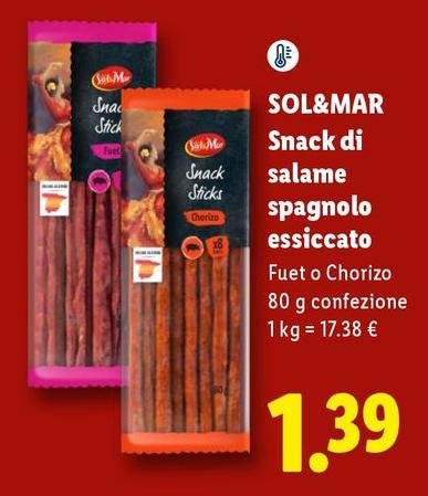 Sol & Mar - Snack Di Salame Spagnolo Essiccato