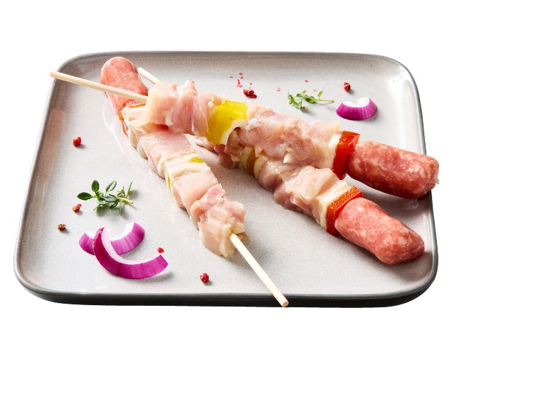 Mini spiedini di pollo con suino
