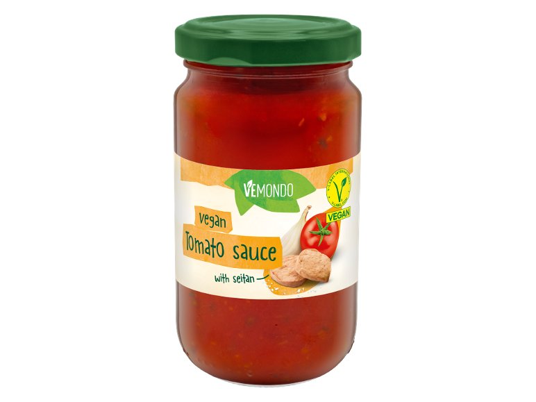 Salsa di pomodoro vegana con seitan