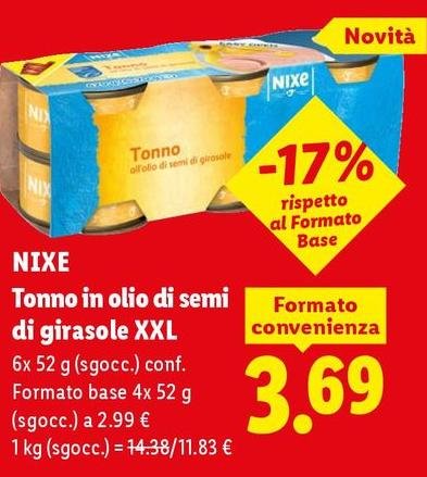Nixe - Tonno In Olio Di Semi Di Girasole XXL